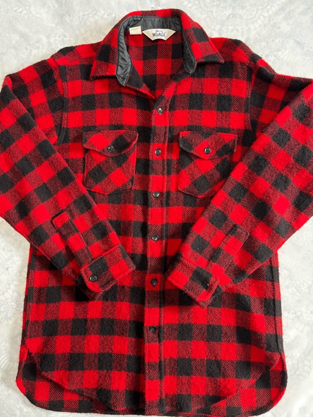 Vintage Woolrich Men's M Buffalo Plaid Wool Unlined Flannel Shacket Shirt USA